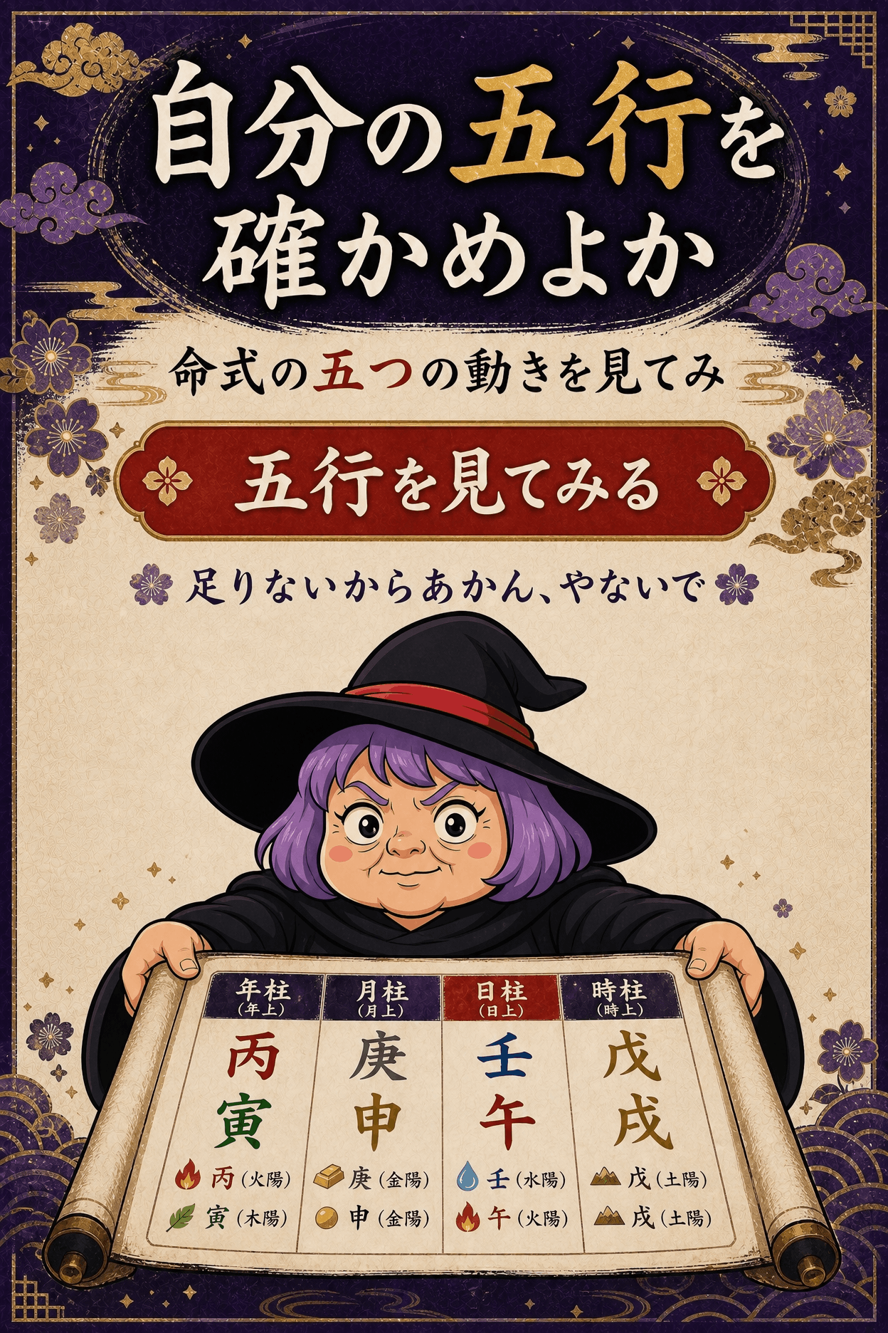 自分の木火土金水を無料診断で確かめ五行の流れを読むことを案内するCTA画像