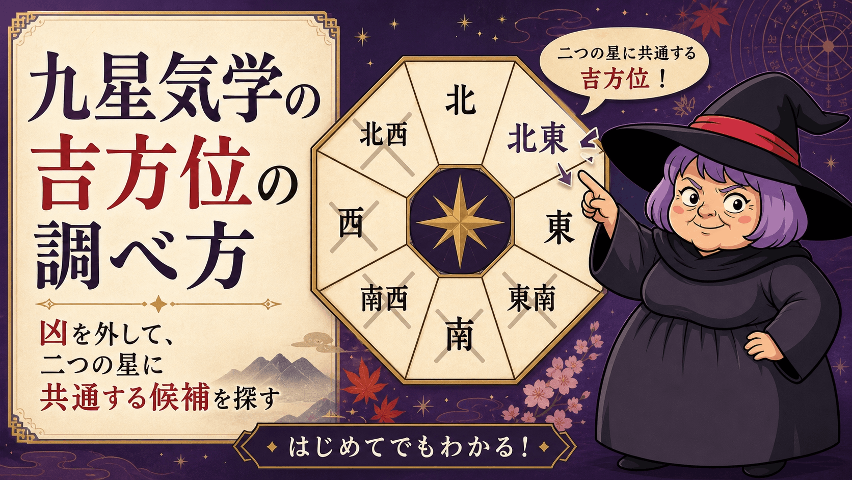 本命星と月命星から吉方位候補を絞る占いババ